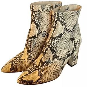 Sam Edelman super trendy, snake print,leather booties, block heel 6.5M